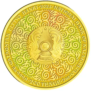 KÓKBÓRI (200 теңге, proof), 2023, Сторона 1